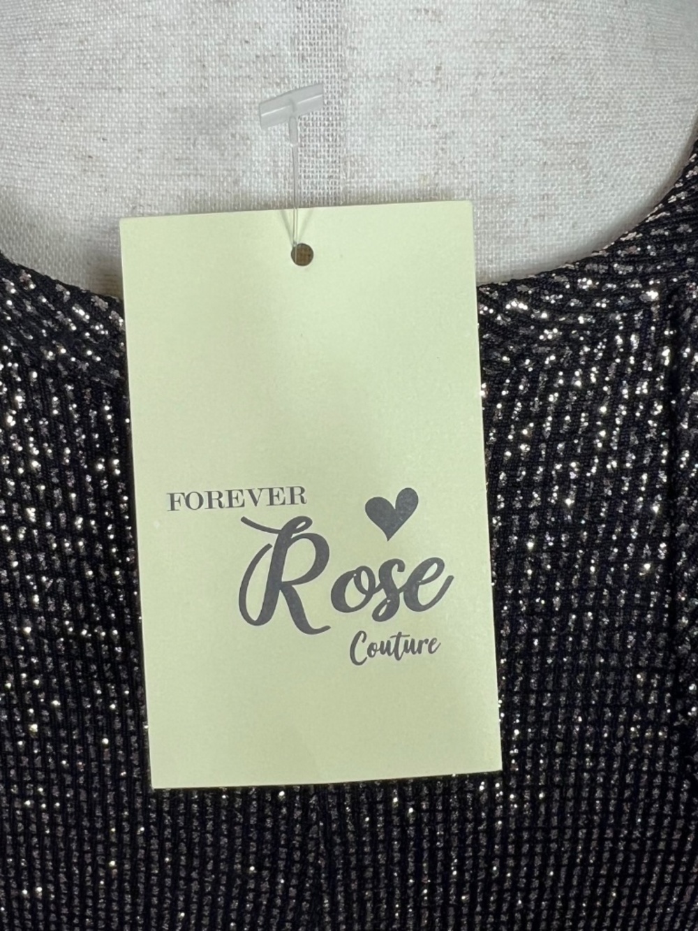 NWT🤩 |•FOREVER ROSE•| Sparkly Stretchy Dress Size Large - Picture 5 of 9